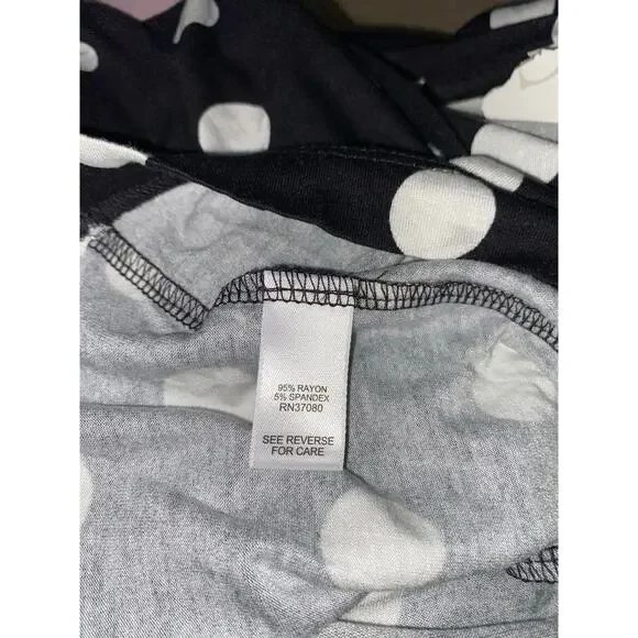 NWT Women’s size 26/28W Cato Black White Polkadot Soft 3/4 Sleeve Top - Picture 9 of 10